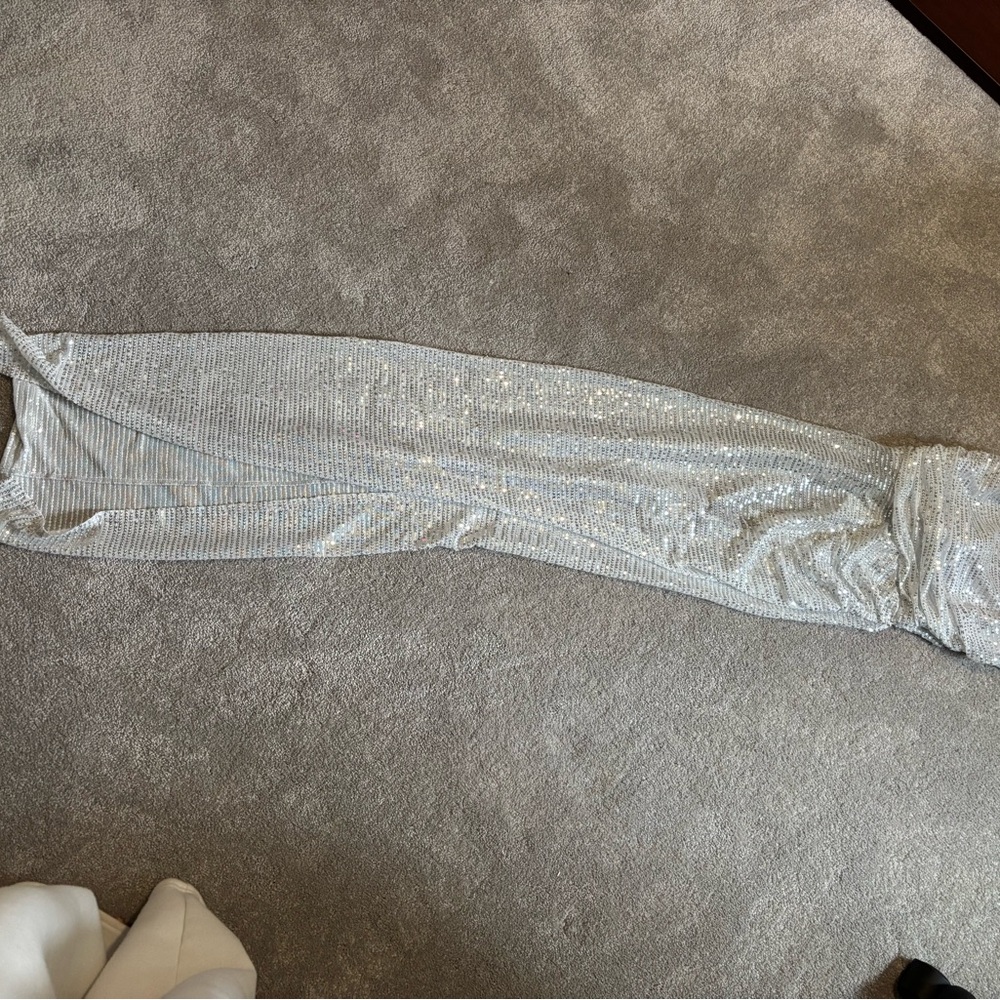Silver Sequin Maxi Dress